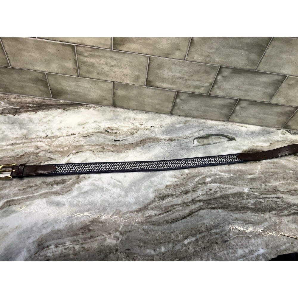 Vineyard Vines Belt SZ 30 Blue Boat Propeller Nautical Canvas Leather Men - Picture 7 of 12